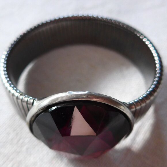 Vintage 1980s Amethyst-toned Jewel Bracelet - Picture 6 of 9